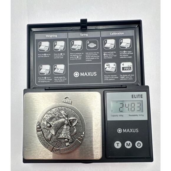 Country Store 1996 Pewter Christmas Ornament Bells Season's Greetings - Picture 7 of 8